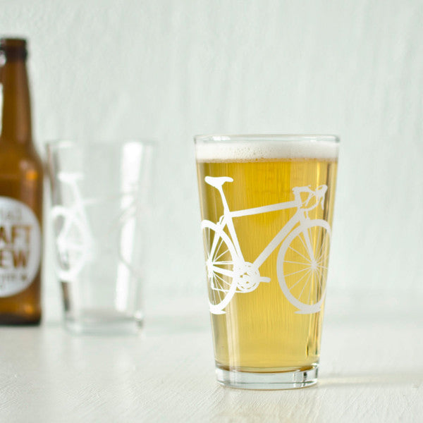 Bike Pint Glasses