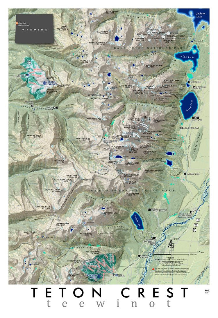 Teton Crest Cartography Map