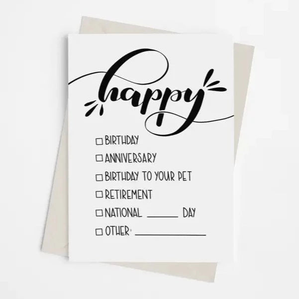 Happy Checklist Greeting Card