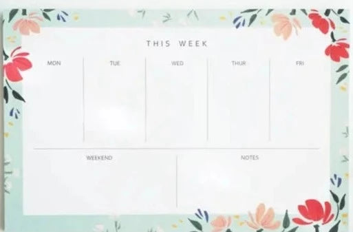 Floral Weekly Notepad Planner