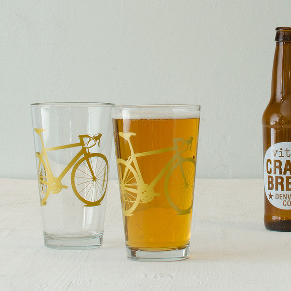 Bike Pint Glasses