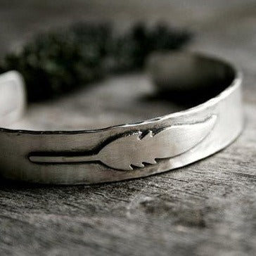 Sterling Silver Feather Cuff Bracelet