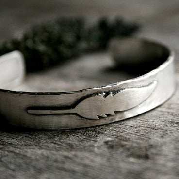 Sterling Silver Feather Cuff Bracelet