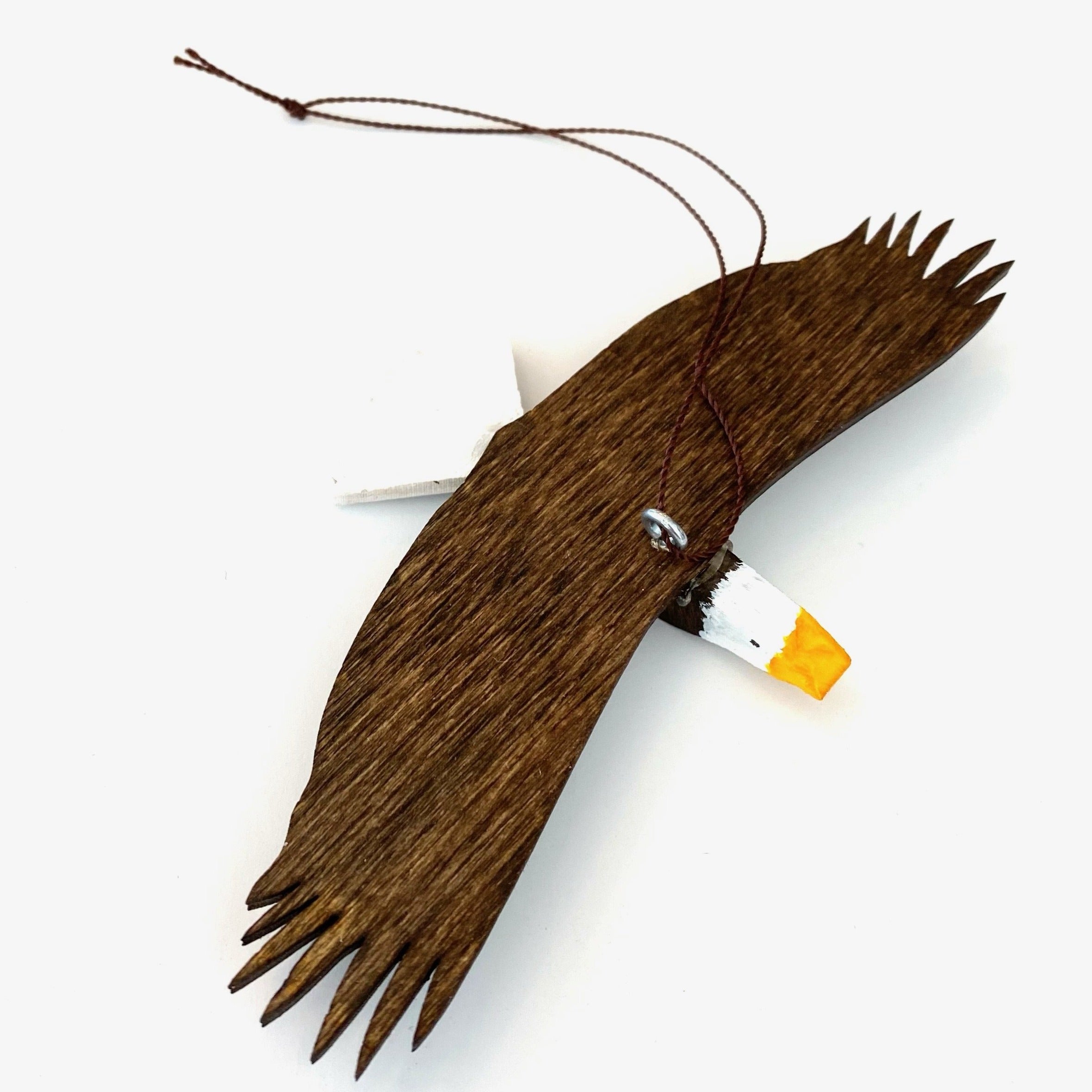 Hand Crafted Wood Eagle Ornament