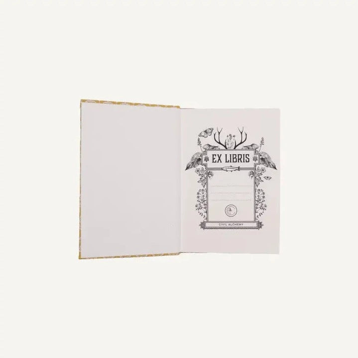 Medium Block Print Hardbound Journal - White