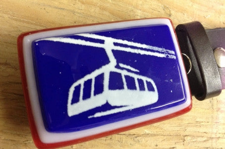 White Layered Tram Glass Belt Buckle