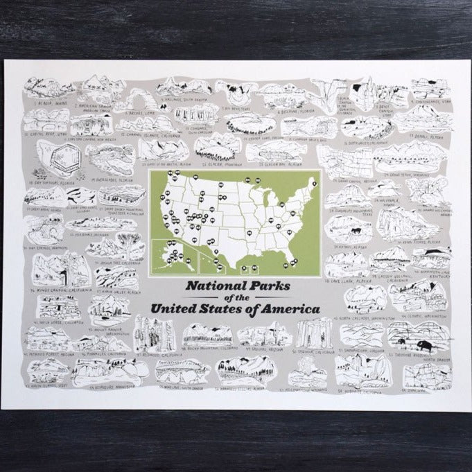Illustrated National Parks Print