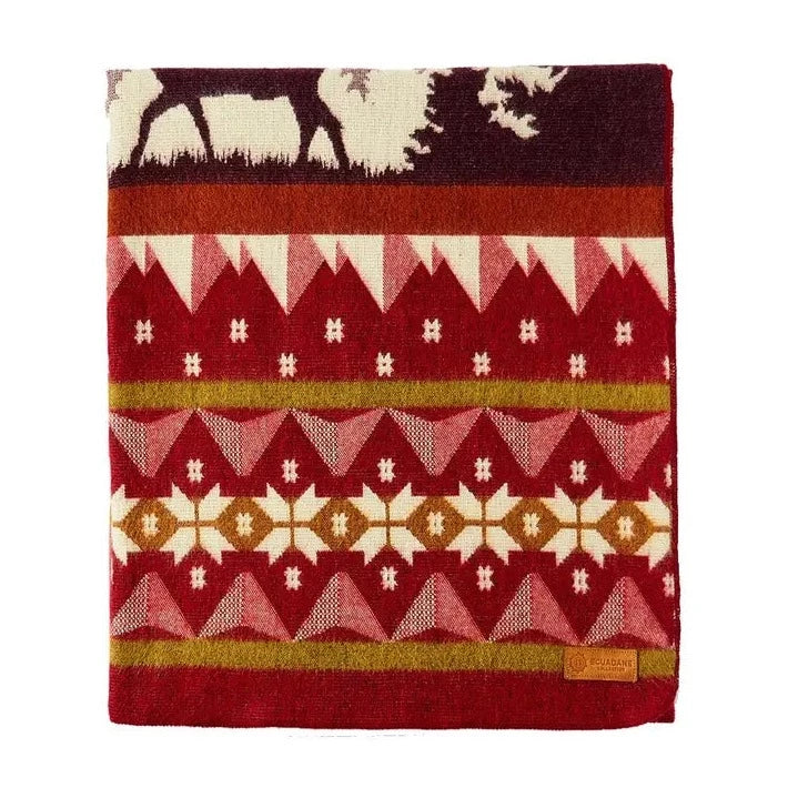 Red Ski Adventure Southwestern Blanket
