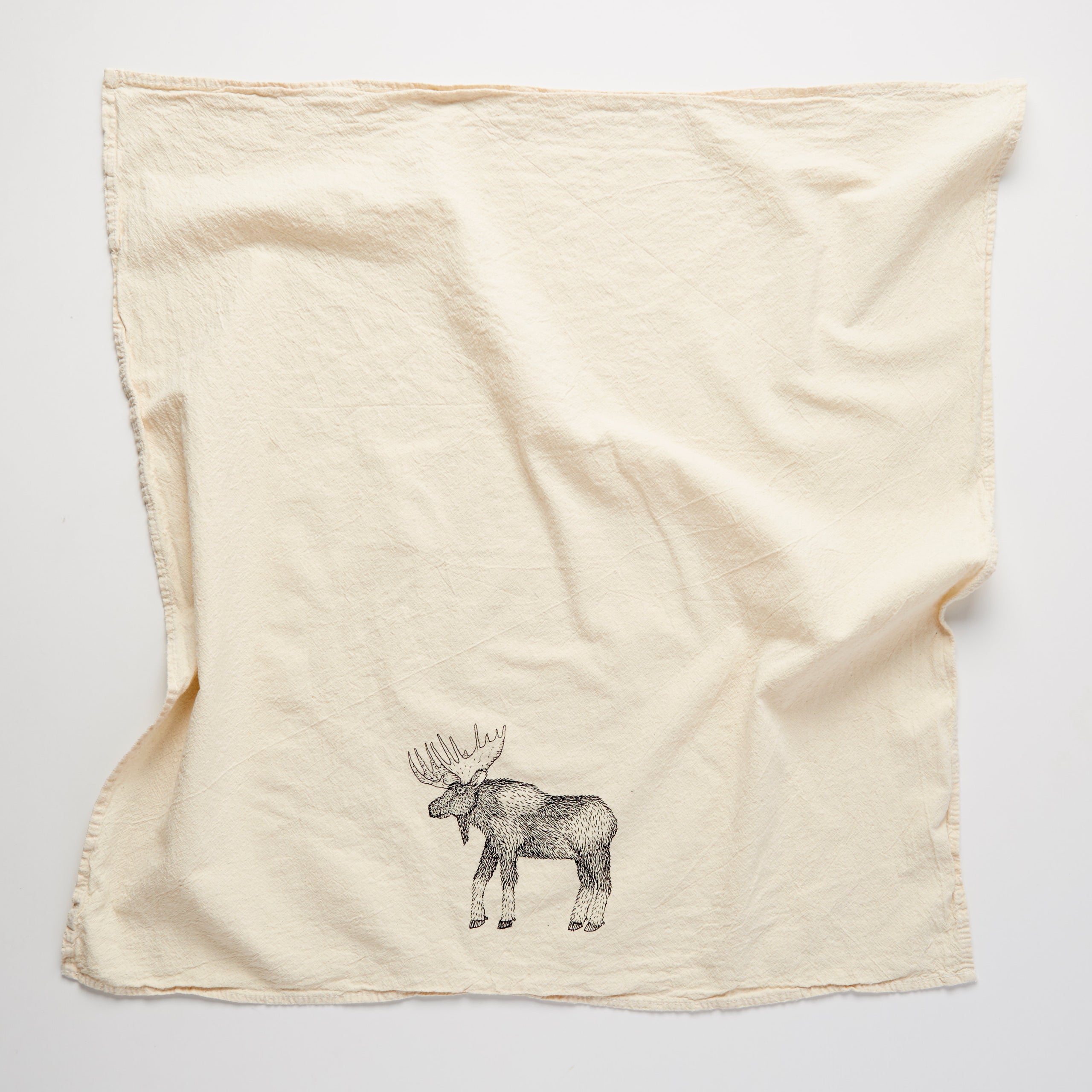 Moose Flour Sack Tea Towel