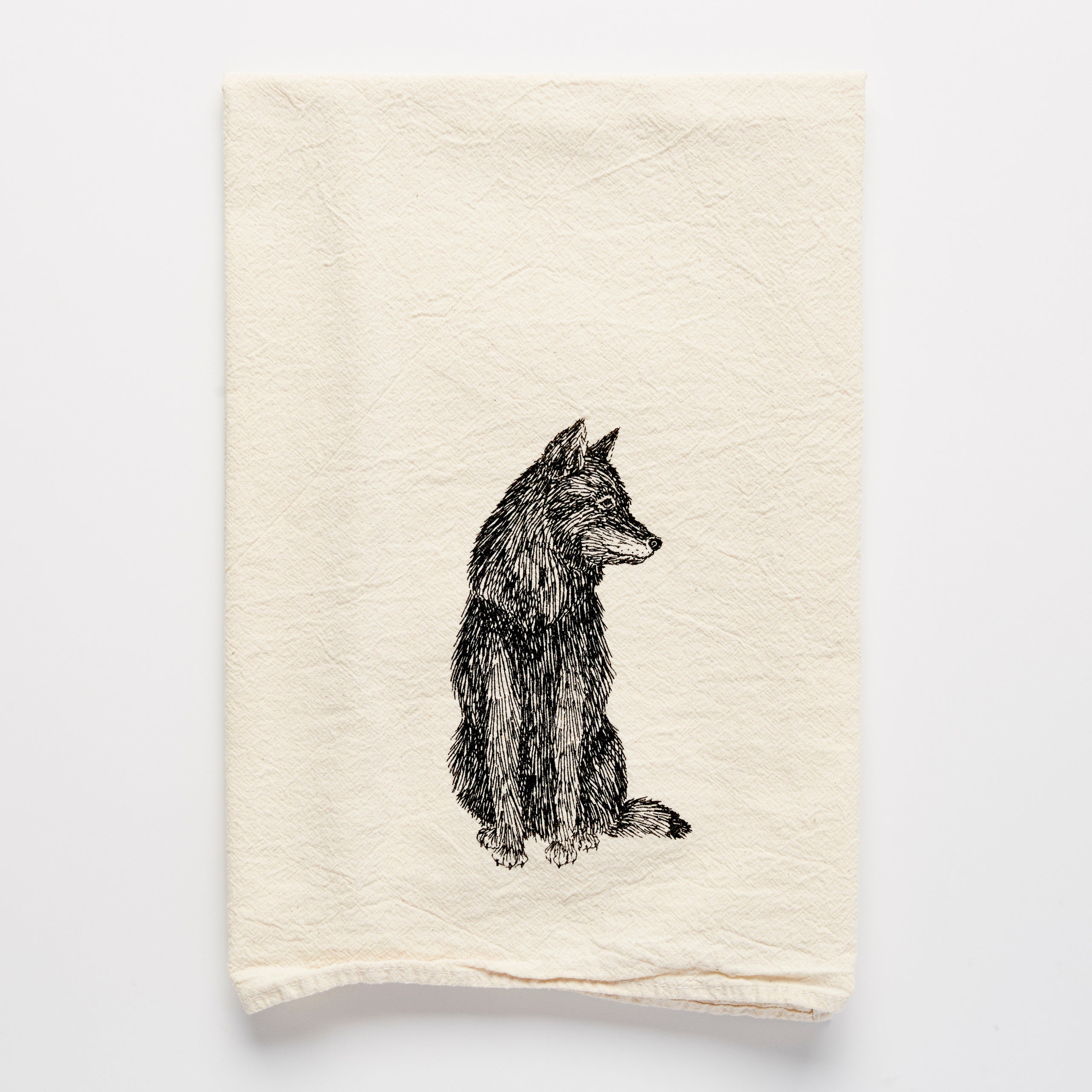 Wolf Flour Sack Tea Towel