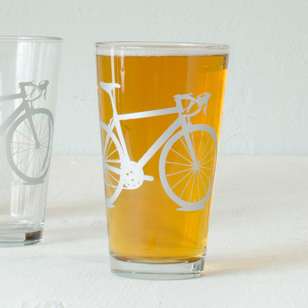 Bike Pint Glasses