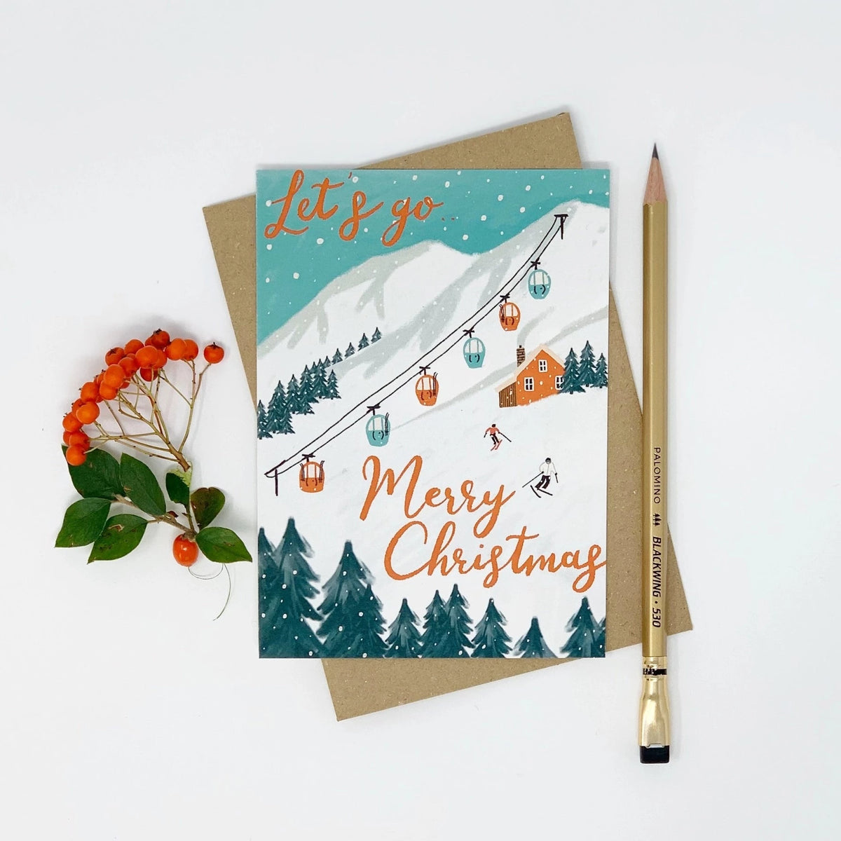 Skiing Christmas Card Box - Set of 8