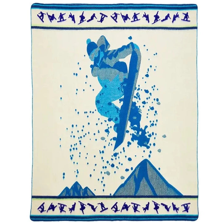 Shredding Snowboarder Southwestern Blanket